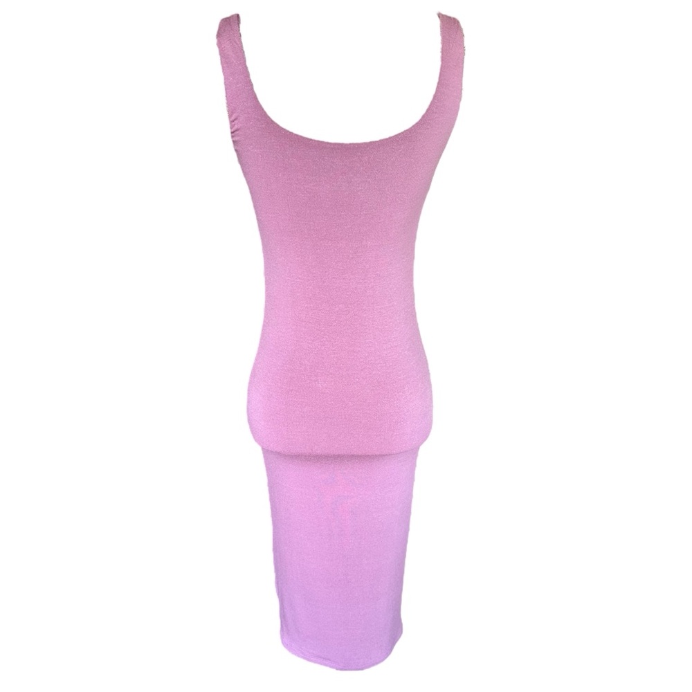 Naked Wardrobe Sexy Stretch Mauve Beach Brunch Bodycon Midi Dress Size Medium - Picture 4 of 4